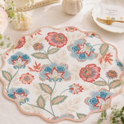 Alternative view of Double Sided PU Leather Scalloped Round Placemat PP64107