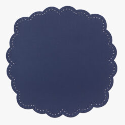 Irregular-shaped faux leather placemat with rivets