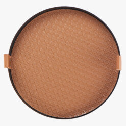 Round metal storage tray