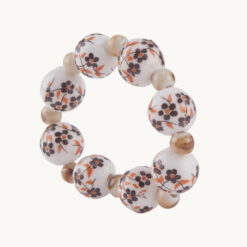 Floral Pattern Bead Napkin Ring 50217