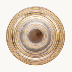 Gold-Edged Beaded Silver Platter 48025