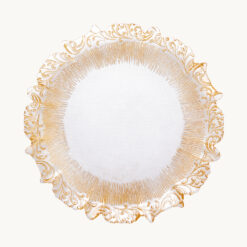 Gilded Cut Crystal Glass Plate 58006