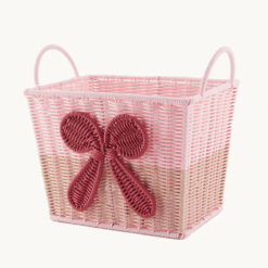 Bow-Knot Faux Rattan Storage Basket 52023