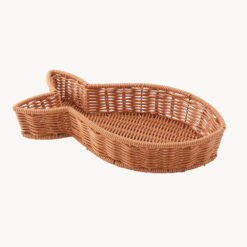 Fish-Shaped Faux Rattan Storage Basket 57029