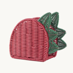 Strawberry-Style Faux Rattan Storage Basket 52026