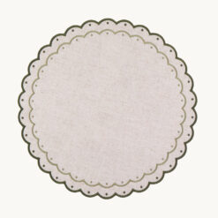 Scalloped Edge Dotted Polyester Placemat 53395