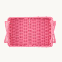 Alternative view of Pink Faux Rattan Rectangular Storage Basket 52018