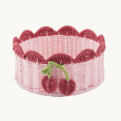 Cherry-Style Faux Rattan Storage Basket 52019