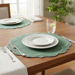 Alternative view of Scalloped Edge Polyester Placemat 53408