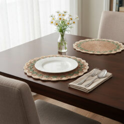 Alternative view of Crochet-Style Round Paper Placemat 51171