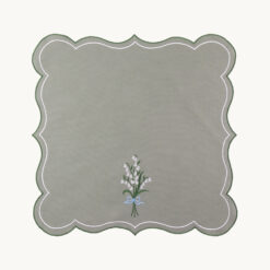 Alternative view of Gray Green Embroidered Lily of the Valley Bouquet Napkin 52009