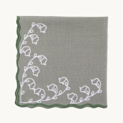 Gray Green Embroidered Lily of the Valley Napkin 52003
