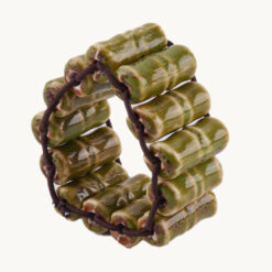 Bamboo-Style Ceramic Napkin Ring 50210