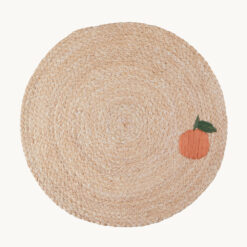 Embroidered Orange Raffia Placemat 51072
