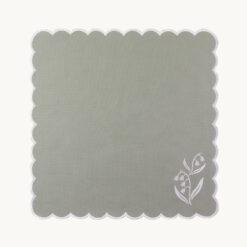 Alternative view of Gray Green Embroidered Lily of the Valley Napkin 52002