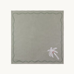 Alternative view of Gray Green Embroidered Coconut Palm Napkin 52008