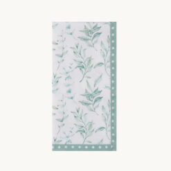 White Printed Leaf Pattern Napkin 52013