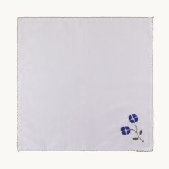 Alternative view of White Embroidered Blue Flower Napkin 52001