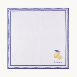 Alternative view of Blue Border Lemon Printed Polyester Napkin 52028
