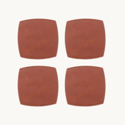Rounded Square Faux Leather Coaster 52021