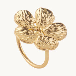Golden Flower Metal Napkin Ring 40030
