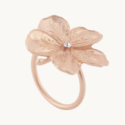 Rose Gold Flower Crystal Napkin Ring 40262