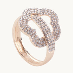 Rose Gold Crystal Double Loop Napkin Ring 50057