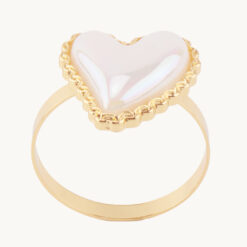 Heart Pearl Metal Napkin Ring 50287