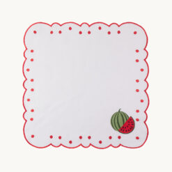 Scalloped Edge Watermelon Embroidered Polyester Napkin 52054