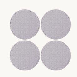 Perforated Geometric Faux Leather Coaster 52016