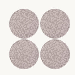 Mauve Intertwined Leaf Faux Leather Coaster 52012