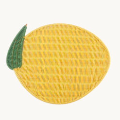 Lemon-Shaped Rattan-Style Placemat