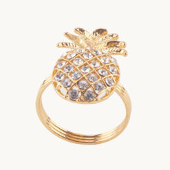 Pineapple Crystal Metal Napkin Ring 40042