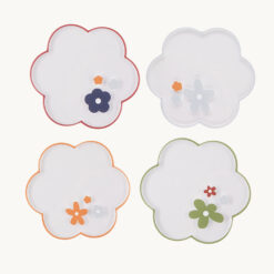 Flower-Shaped Plastic Coasters (Set of 4) 52026