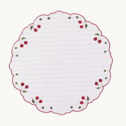 Cherry Embroidered Stripe Polyester Placemat 53418
