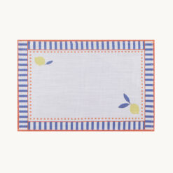Blue-White Striped Lemon Border Polyester Placemat 53412