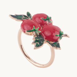 Tomato Enameled Metal Napkin Ring 40305