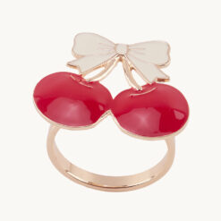 Cherry Bow Enameled Metal Napkin Ring 50202