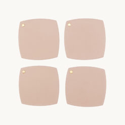 Rounded Square Studded Faux Leather Coaster 52020