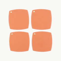 Alternative view of Rounded Square Studded Faux Leather Coaster 52020