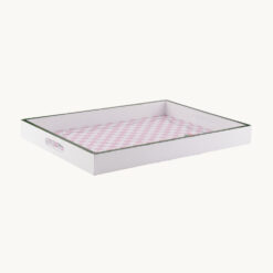 Pink Checkerboard MDF Rectangular Serving Tray PK64009