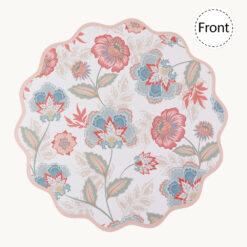 Double Sided PU Leather Scalloped Round Placemat PP64107